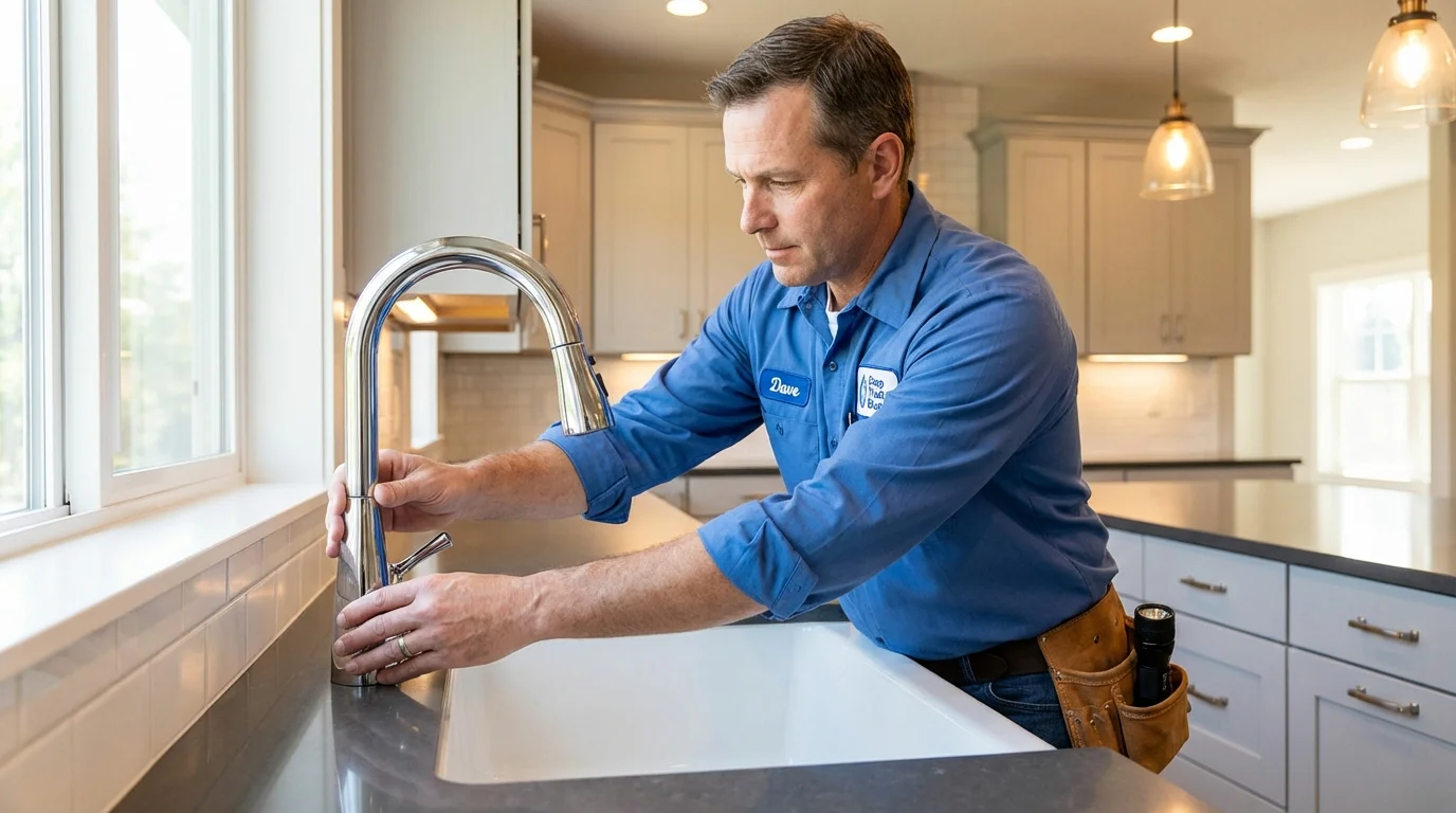 Kitchen faucet installation by Johns Plumbing LLC in Baldwinsville